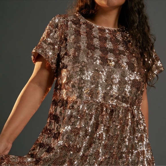 XL Anthropologie Maeve Bernadette Sequined Midi Dress - Picture 4 of 7